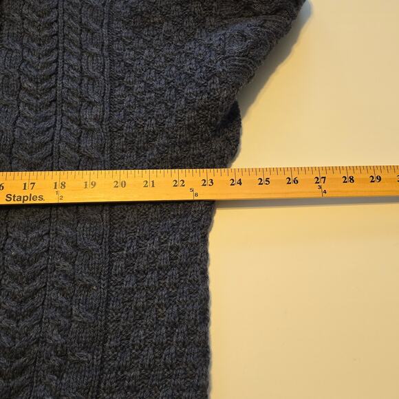 VTG Carraigdonn Sweater Womens L Blue Fisherman 100% Pure Wool Made in Ireland - Picture 6 of 7